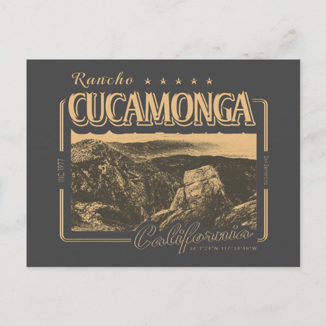 CARTÃO POSTAL RANCHO CUCAMONGA CALIFÓRNIA - CUCAMONGA PEAK (Frente)