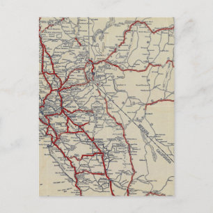 Cartão Postal Rand McNally Junior Road Map California e Nevada