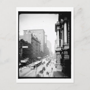 Cartão Postal Randolph Rua, Chicago, Illinois Vintage.