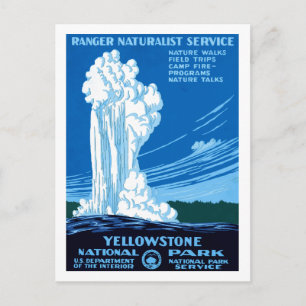 Cartão Postal Ranger Naturalist Service ~ Yellowstone