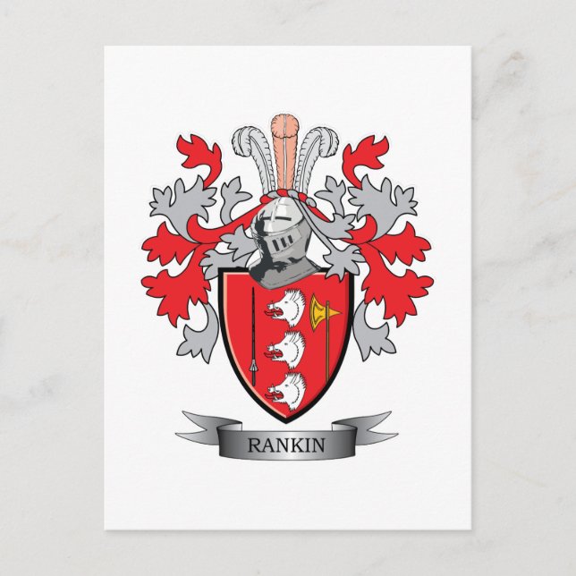 Cartão Postal Rankin Family Crest Casaco de Armas (Frente)