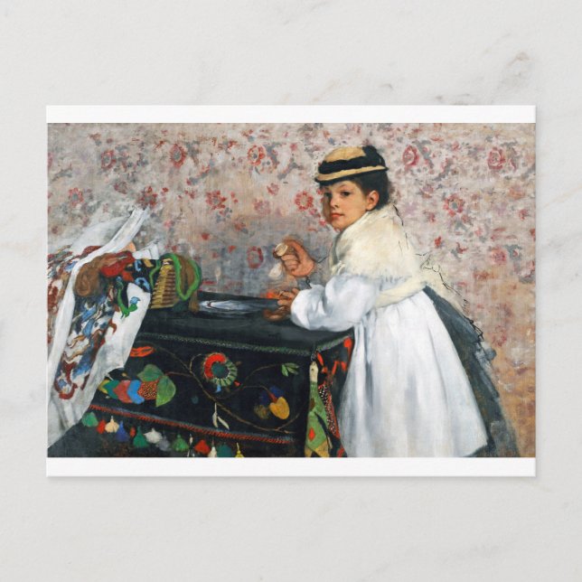 Cartão Postal Rapariga com chapéu, Edgar Degas (Frente)