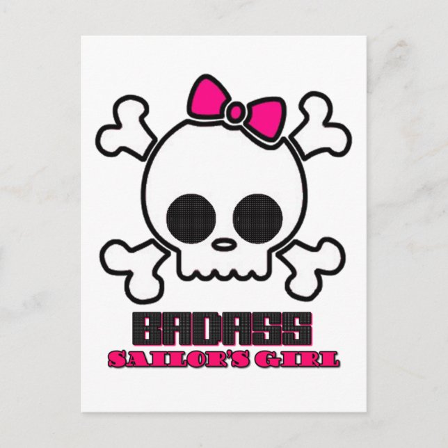 Cartão Postal Rapariga de Badass Sailor (Frente)