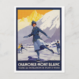 Cartão Postal Rapariga de gelo na região de Chamonix-Mont Blanc