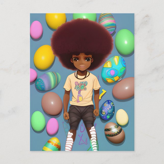 Cartão Postal Rapariga de Melanin, Rainha Mágica de História Neg (Frente)