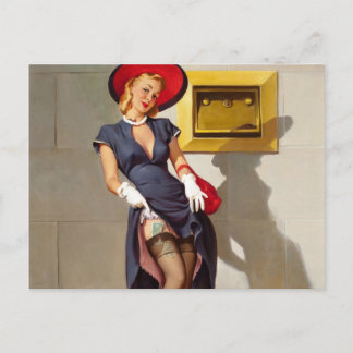Cartão Postal Rapariga de Pin-Up Retro