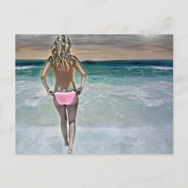 Cartão Postal Rapariga de Praia Mexicana (Frente)