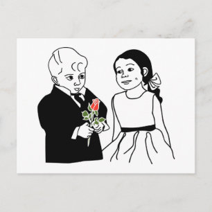 Cartão Postal Rapariga de Ringbearer e Flor