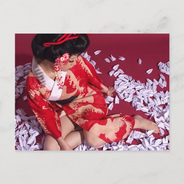 Cartão Postal Rapariga do Mundo Flutuante (Frente)