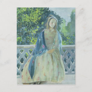 Cartão Postal Rapariga em Balcony, 1900