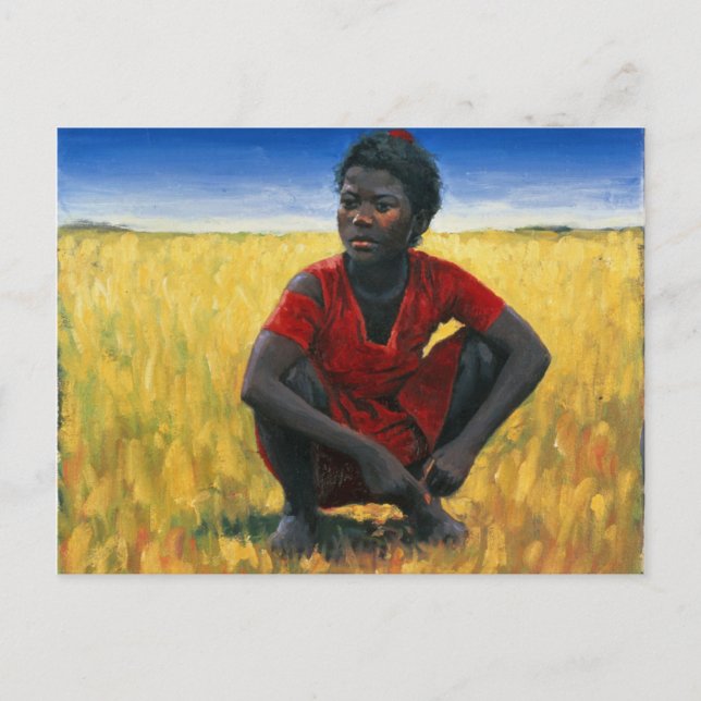 Cartão Postal Rapariga em Vermelho 1992 (Frente)