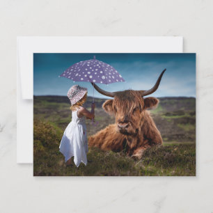 Cartão Postal Rapariga Guarda-Chuva Fotografia