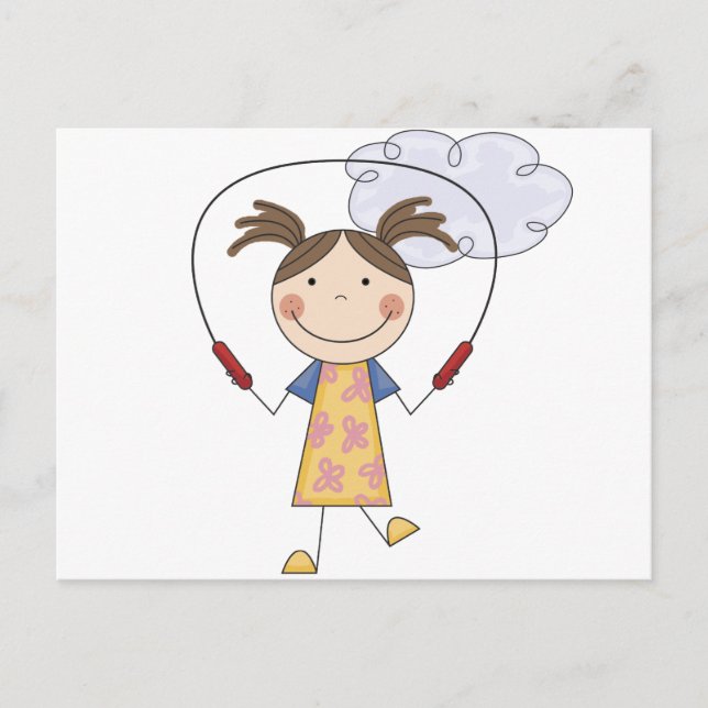 Cartão Postal Rapariga Jumping T-shirts e presentes (Frente)