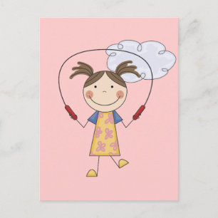 Cartão Postal Rapariga Jumping T-shirts e presentes