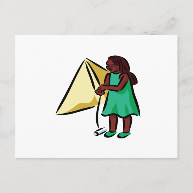 Cartão Postal Rapariga Kiting (Frente)