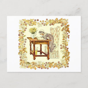 Cartão Postal Rapariga lendo com narcóticos