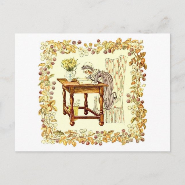 Cartão Postal Rapariga lendo com narcóticos (Frente)