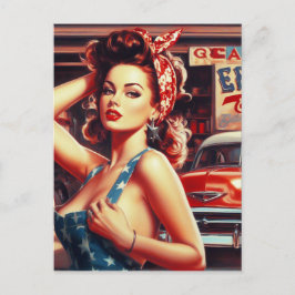 Cartão Postal Rapariga Mecânica Retroativa