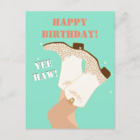 Rapariga Moderna Boots Pernas Yeehaw Aniversário