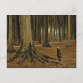 Cartão Postal Rapariga na floresta (F8a) Van Gogh Fine Art