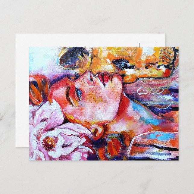 Cartão Postal Rapariga Vermelha por LenaTerzi (Frente/Verso)