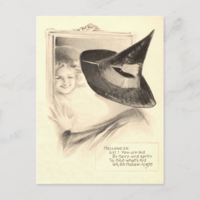 Cartão Postal Rapariga Witch Mirror (Frente)