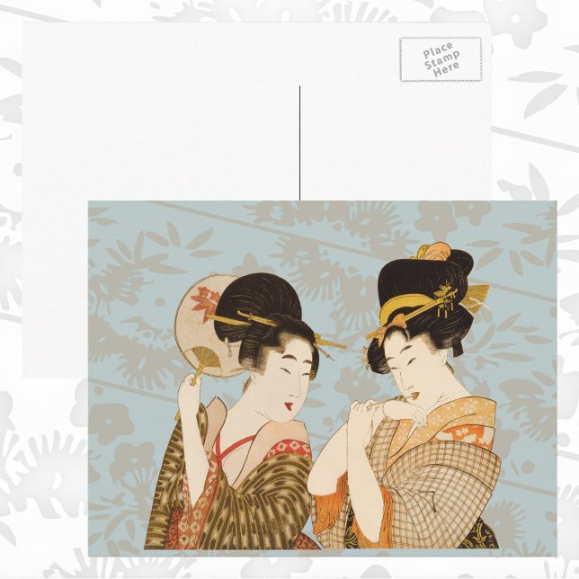Cartão Postal Raparigas Geisha Japonesas Vintage em Kimonos (Criador carregado)