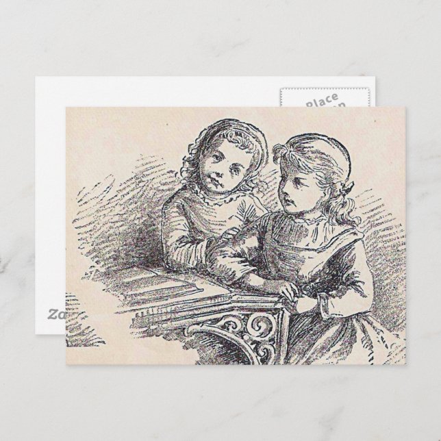 Cartão Postal Raparigas na página de Cobrir Easy to Read Dentro (Frente/Verso)