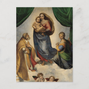 Cartão Postal Raphael - A Madonna Sixtina