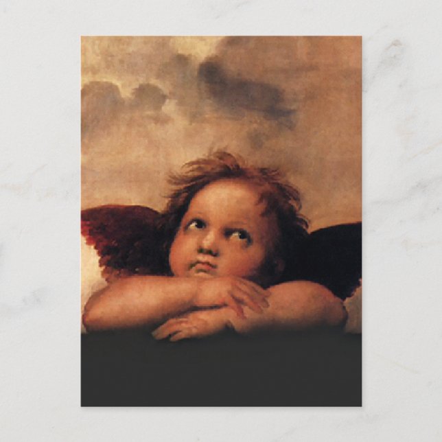 Cartão Postal Raphael Cherubs Sistine Madonna 2 Angels (Frente)