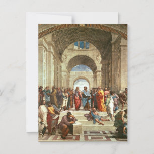 Cartão Postal Raphael - Escola de Atenas, famosa pintura