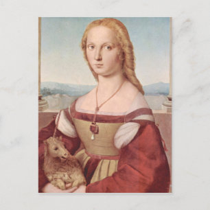 Cartão Postal Raphael Lady e Unicorn Classic