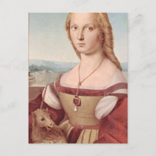 Cartão Postal Raphael Lady e Unicorn Classic