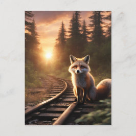 Cartão Postal Raposa ao Nascer do Sol