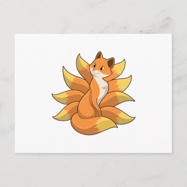 Cartão Postal Raposa com 9 caudas de raposa (Frente)