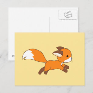 Cartão Postal Raposa Correndo Fofa