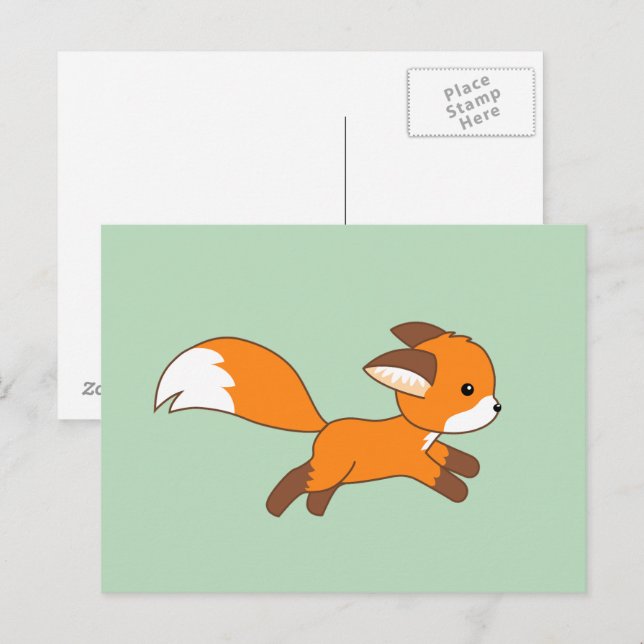 Cartão Postal Raposa Corta em Verde (Frente/Verso)
