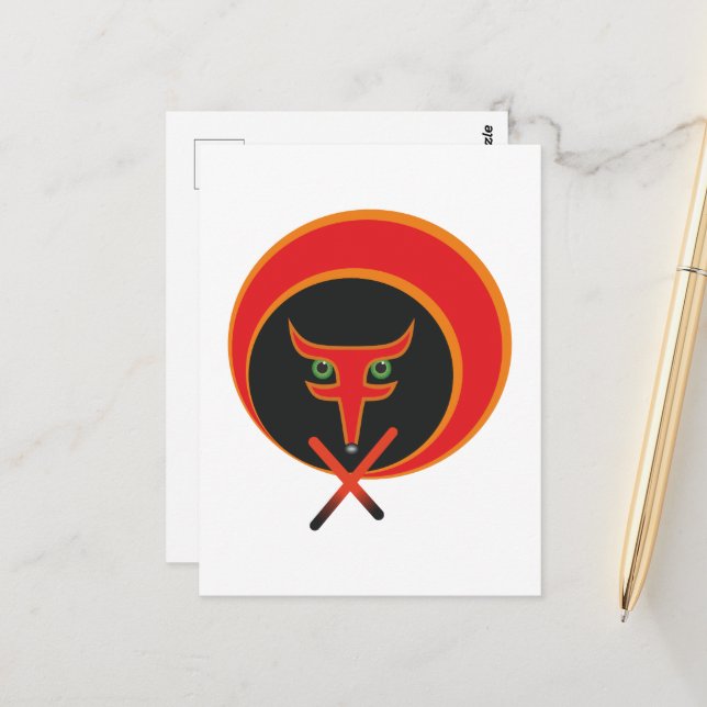 Cartão Postal Raposa da vida - Vermelho. (Frente/Verso In Situ)