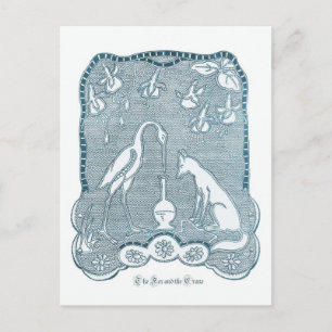 Cartão Postal Raposa e azul-grua