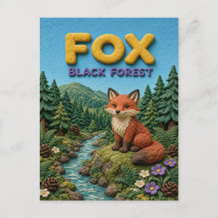 Cartão Postal Raposa Floresta Negra Moderno KlayKoo