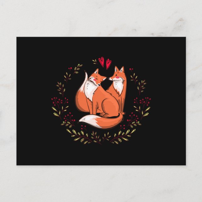Cartão Postal Raposa namorados (Frente)