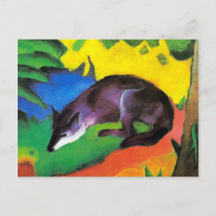Cartão Postal Raposa negra azul de Franz Marc