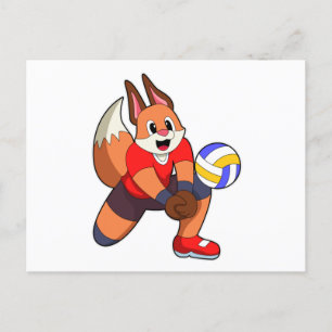 Cartão Postal Raposa no Esportes de Voleibol