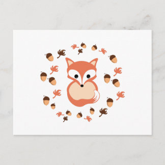 Cartão Postal Raposa no outono