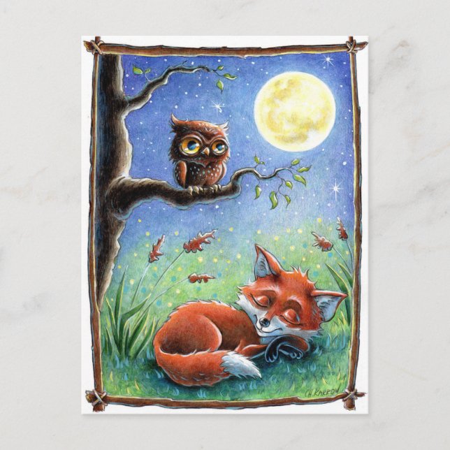 Cartão Postal Raposa Sonolenta (Frente)