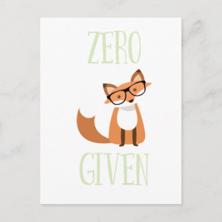 Cartão Postal Raposa Zero Dada Fox Animal Engraçada