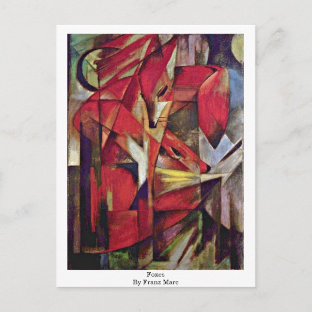 Cartão Postal Raposas Por Franz Marc (Frente)