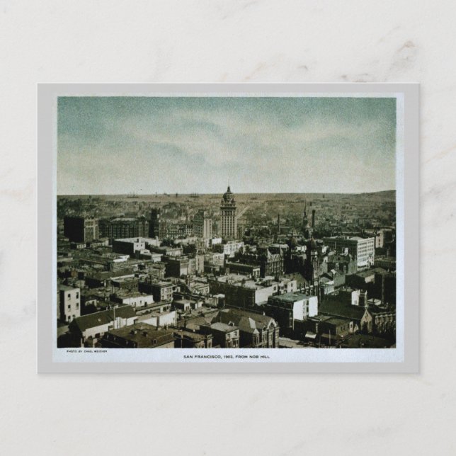 Cartão Postal Rare 1903 São Francisco da foto de Nob Hill (Frente)