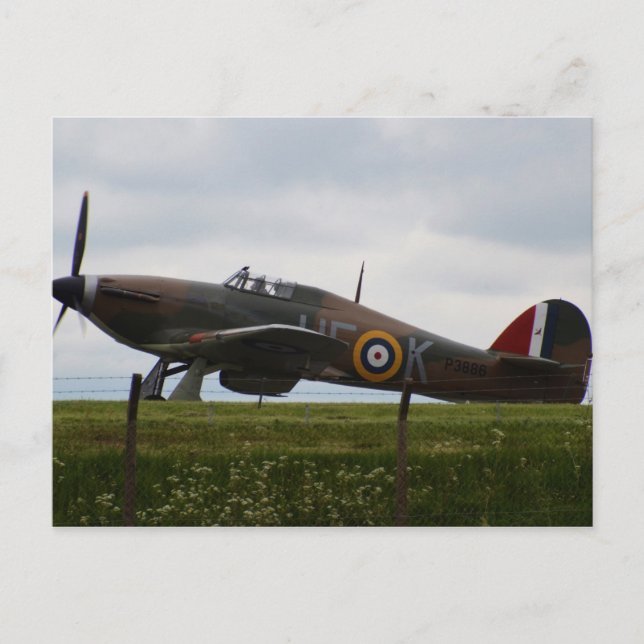 Cartão Postal Raro Hawker Hurricane (Frente)