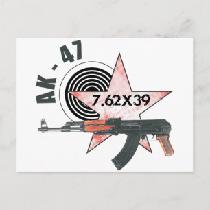 CARTÃO POSTAL RAROS ARMY KALASHNIKOV GUN MILITAR DO EXÉRCITO RU